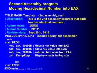 Assembly Language for x86 Processors 7th Edition Chapter 2 : x86 ...
