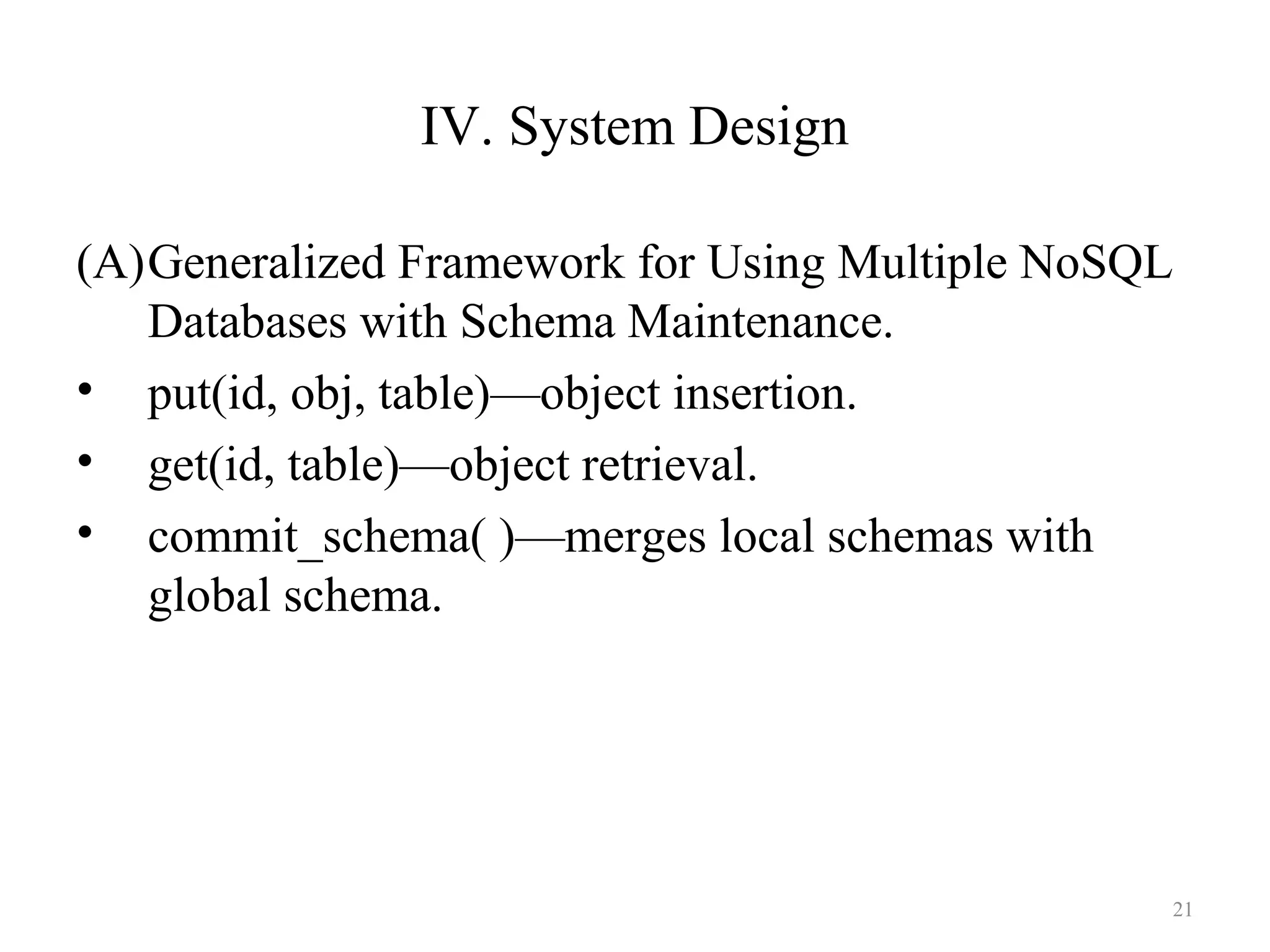 A schema generation approach for column oriented no sql data stores | PPT