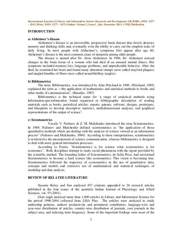 Scientometric analysis phd thesis introduction