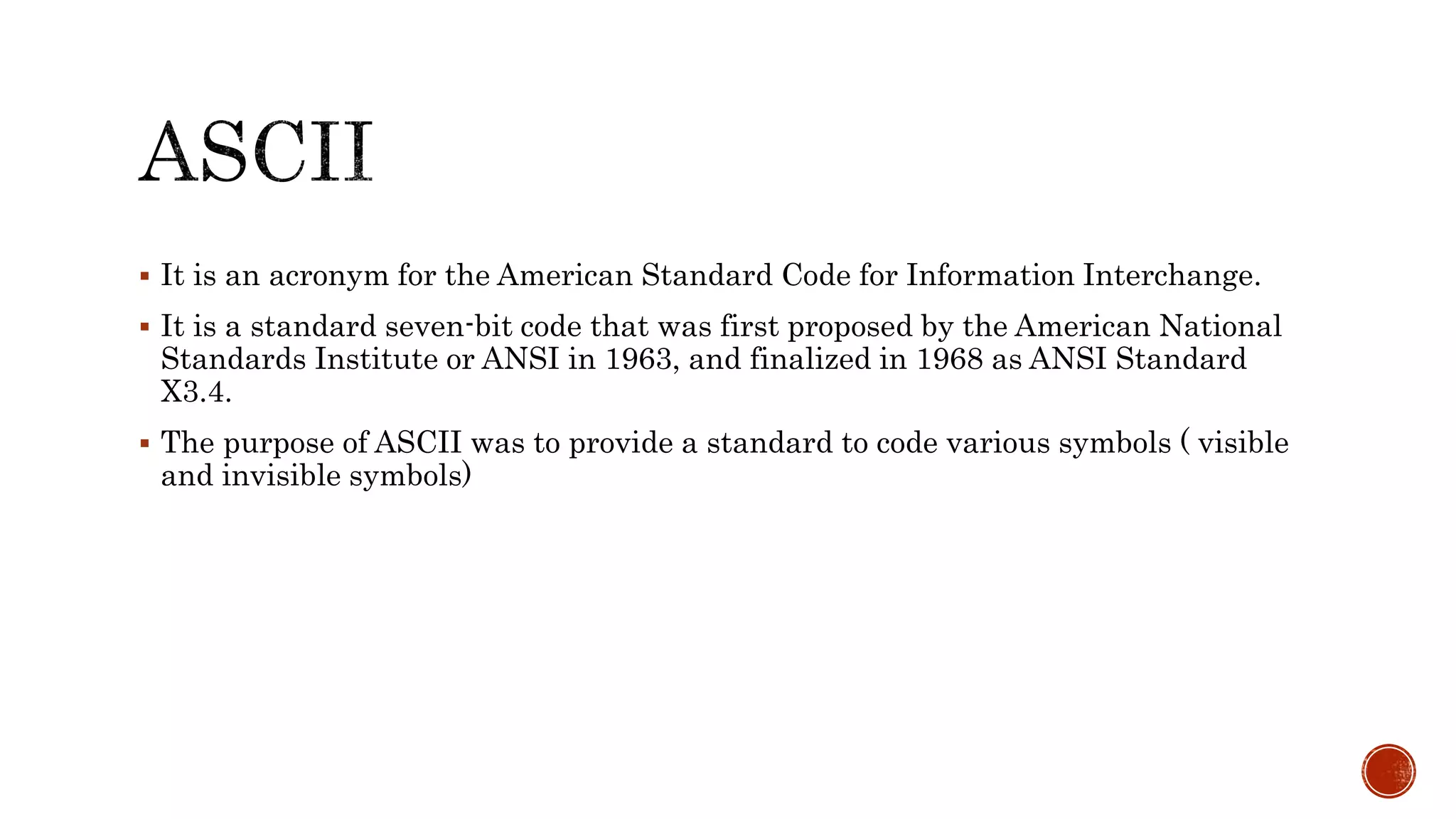 ASCII and Unicode.pptx | Programming Languages | Computing