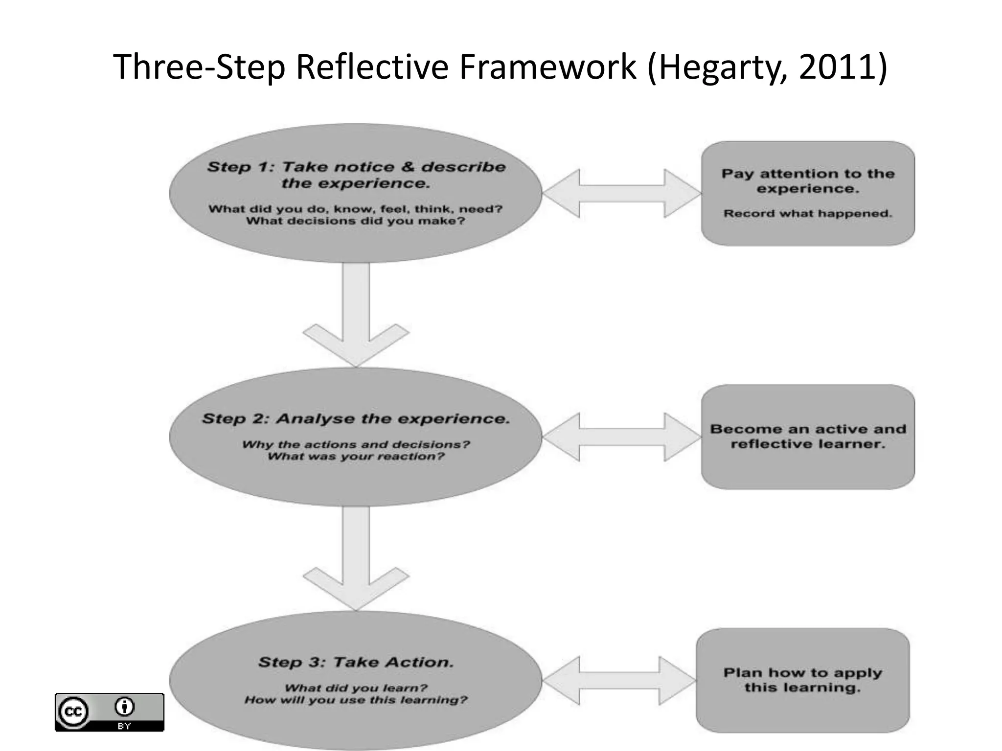 Three-Step Reflective Framework (Hegarty, 2011)
 