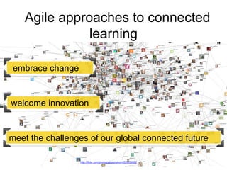 Agile approaches to connected 
learning 
embrace change 
welcome innovation 
meet the challenges of our global connected future 
creative commons licensed (BY) flickr photo by AlicePopkorn: http://flickr.com/photos/alicepopkorn/225039522 
5 
 