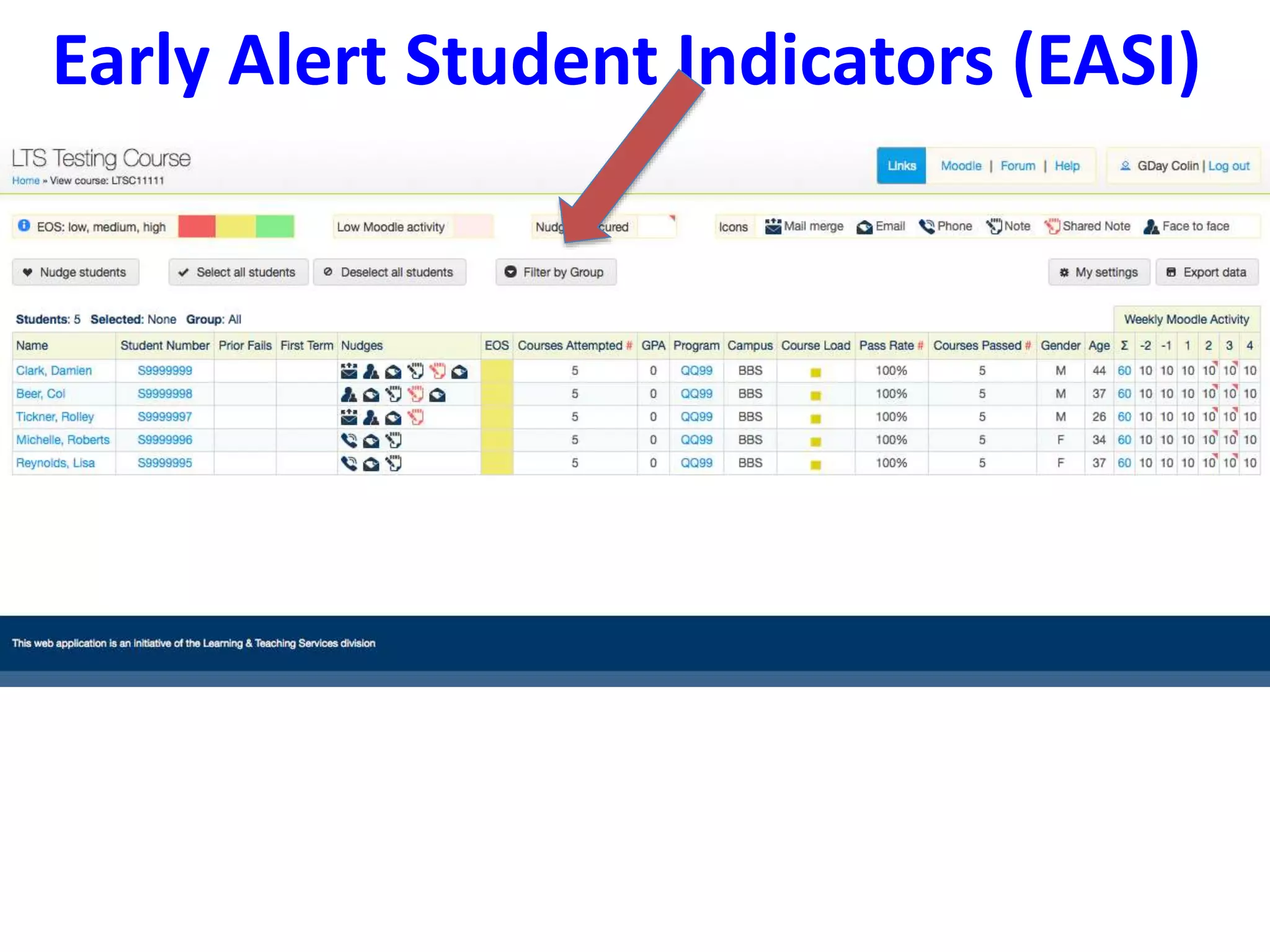 Early Alert Student Indicators (EASI) 
 
