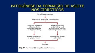 PATOGÊNESE DA FORMAÇÃO DE ASCITE
NOS CIRRÓTICOS
 