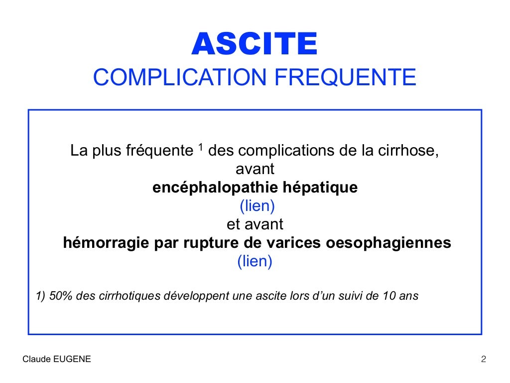 Ascite au cours de la cirrhose : traitements