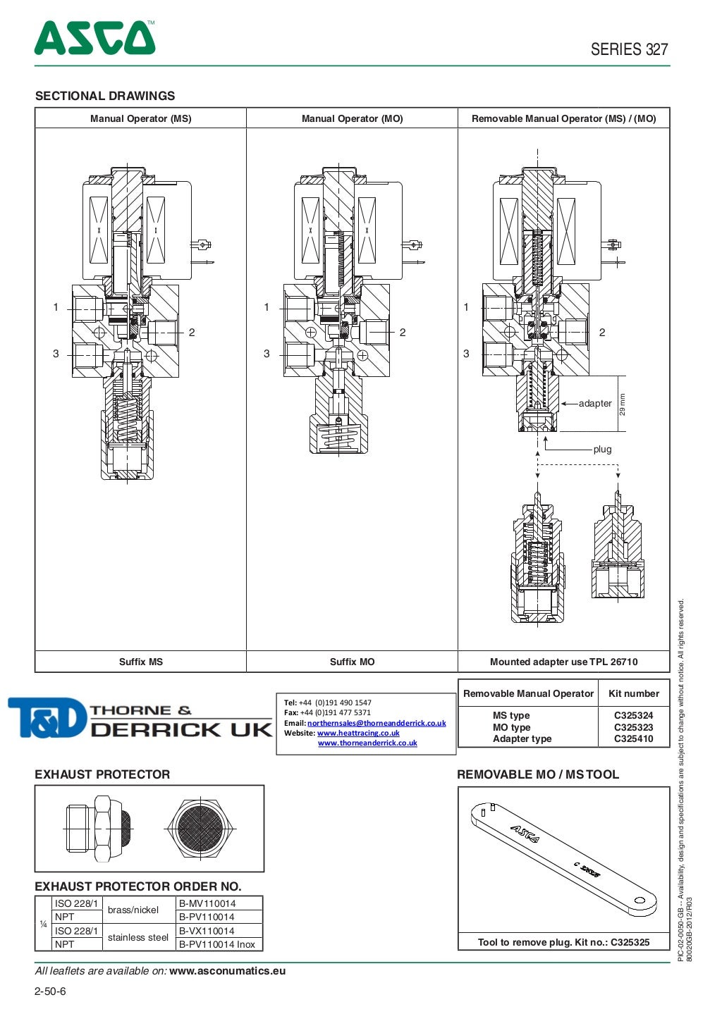 ASCO ATEX Solenoid Valves 327 Series Spec Sheet