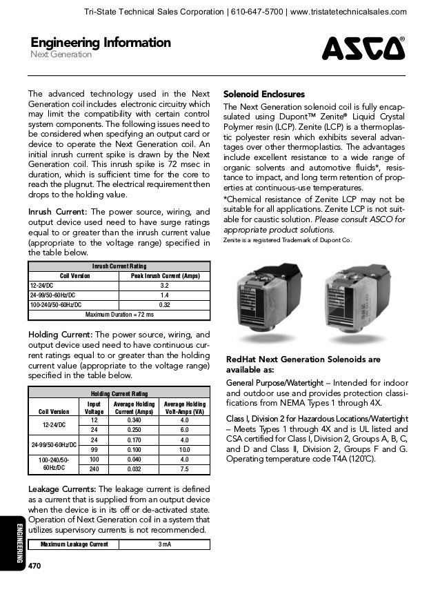 ASCO Solenoid Valve Engineering Reference Guide