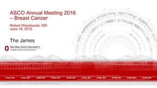The Ohio State University Comprehensive Cancer Center – Arthur G. James Cancer Hospital and Richard J. Solove Research Institute
ASCO Annual Meeting 2016
– Breast Cancer
Robert Wesolowski, MD
June 18, 2016
 