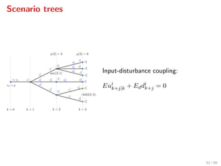 Scenario trees
Input-disturbance coupling:
Eui
k+j|k + Eddi
k+j = 0
52 / 89
 