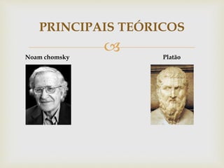 
PRINCIPAIS TEÓRICOS
Noam chomsky Platão
 