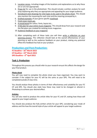 3. Location recces, including images of the locations and explanations as to why these
       are or are not appropriate.
...