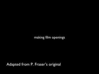 making film openings




Adapted from P. Fraser’s original
 