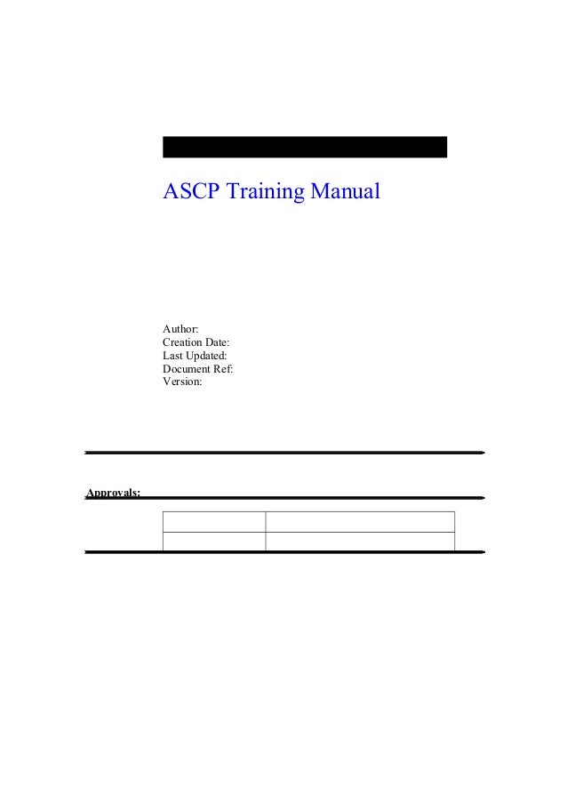 Oracle ascp student guide
