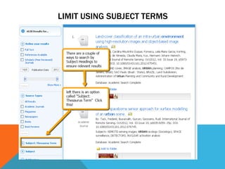 LIMIT USING SUBJECT TERMS