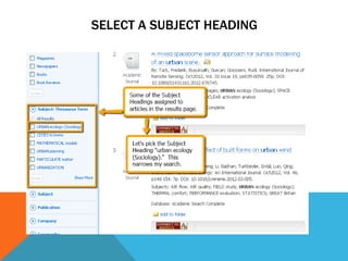SELECT A SUBJECT HEADING