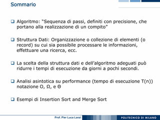 Asd 01 Algoritmi E Strutture Dati