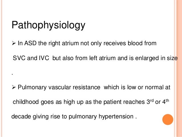 Pathophysiology Of Atrial Septal Defect In Flow Chart