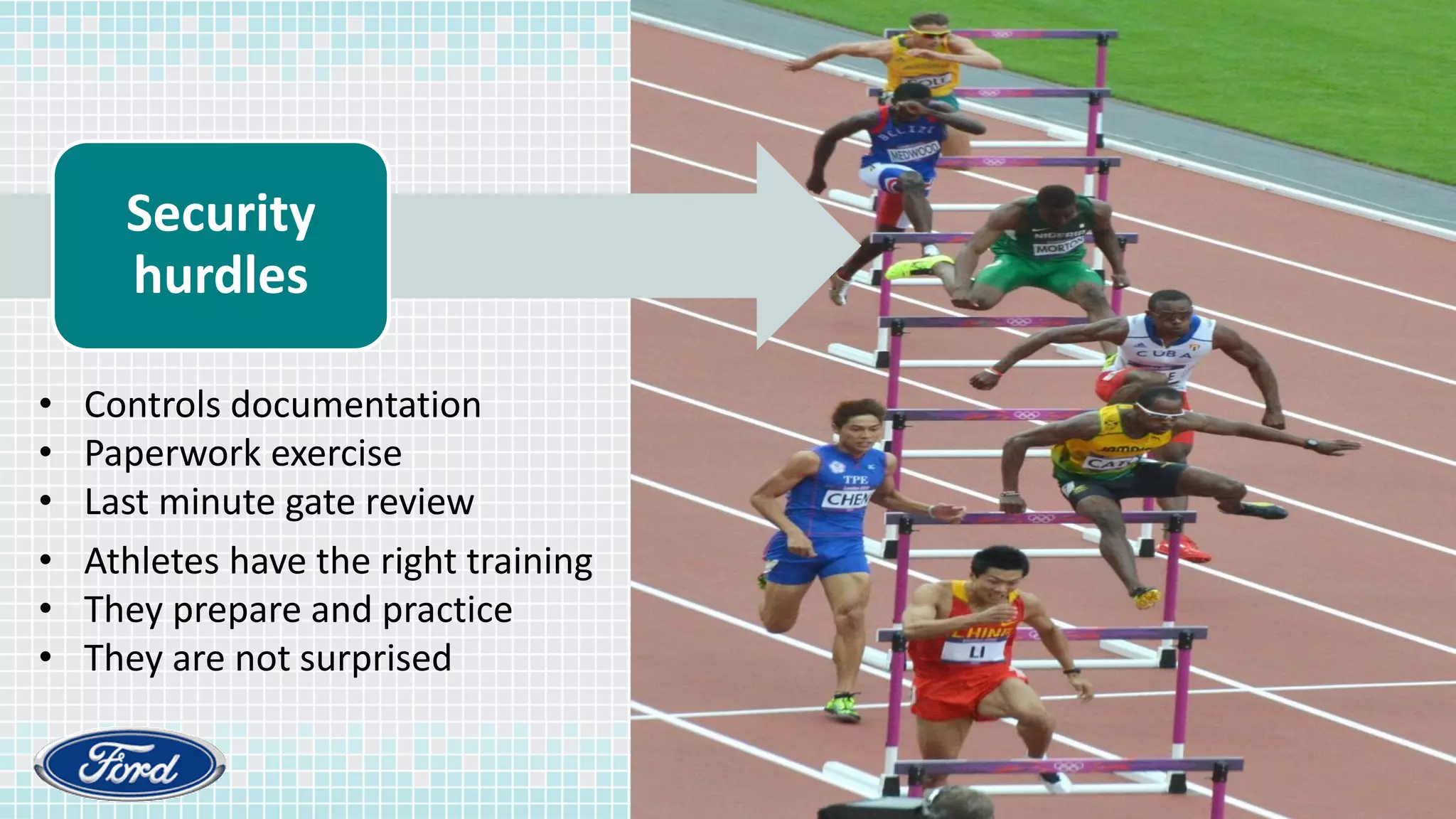 #RSAC
Security
hurdles
• Controls documentation
• Paperwork exercise
• Last minute gate review
• Athletes have the right training
• They prepare and practice
• They are not surprised
 