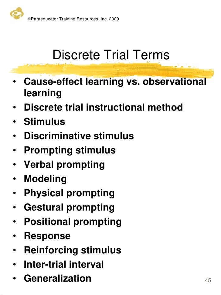 discrete trial training examples