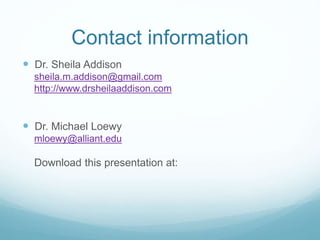 Self-of-the-teacher/supervisor
 As clinicians, teachers, & supervisors, we are not
immune.
 Self-of-the-therapist: We have bodies, and weight
histories, and feelings about them, which must be
addressed in order to confront our own sizeism.
 Engaging in “fat talk” as a way of bonding
 Relationship with our bodies - “feeling fat”
 Histories of dieting & other weight-loss efforts
 Histories of shame from parents, partners, etc.
 We also have to confront the racism & classism tied up
in fears of fatness.
 