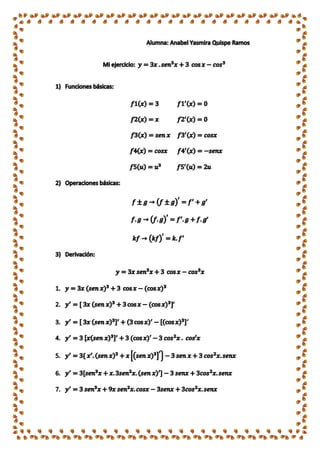 Un ejemplo de derivadas de una ecuación