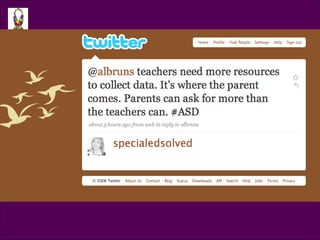 Tweet @specialedsolved @albruns teachers need more resources to collect data. It’s where the parent comes. Parents can ask for more than the teachers can. 