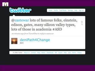 Tweet @denipath4change <ul><li>@castewar lots of famous folks, einstein, edison, gates, man silicon valley types, lots of ...