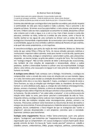 Ecologia Espiritual Integrando Natureza, PDF, Ecologia