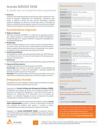 Aranda SERVICE DESK BR V8 Datasheet