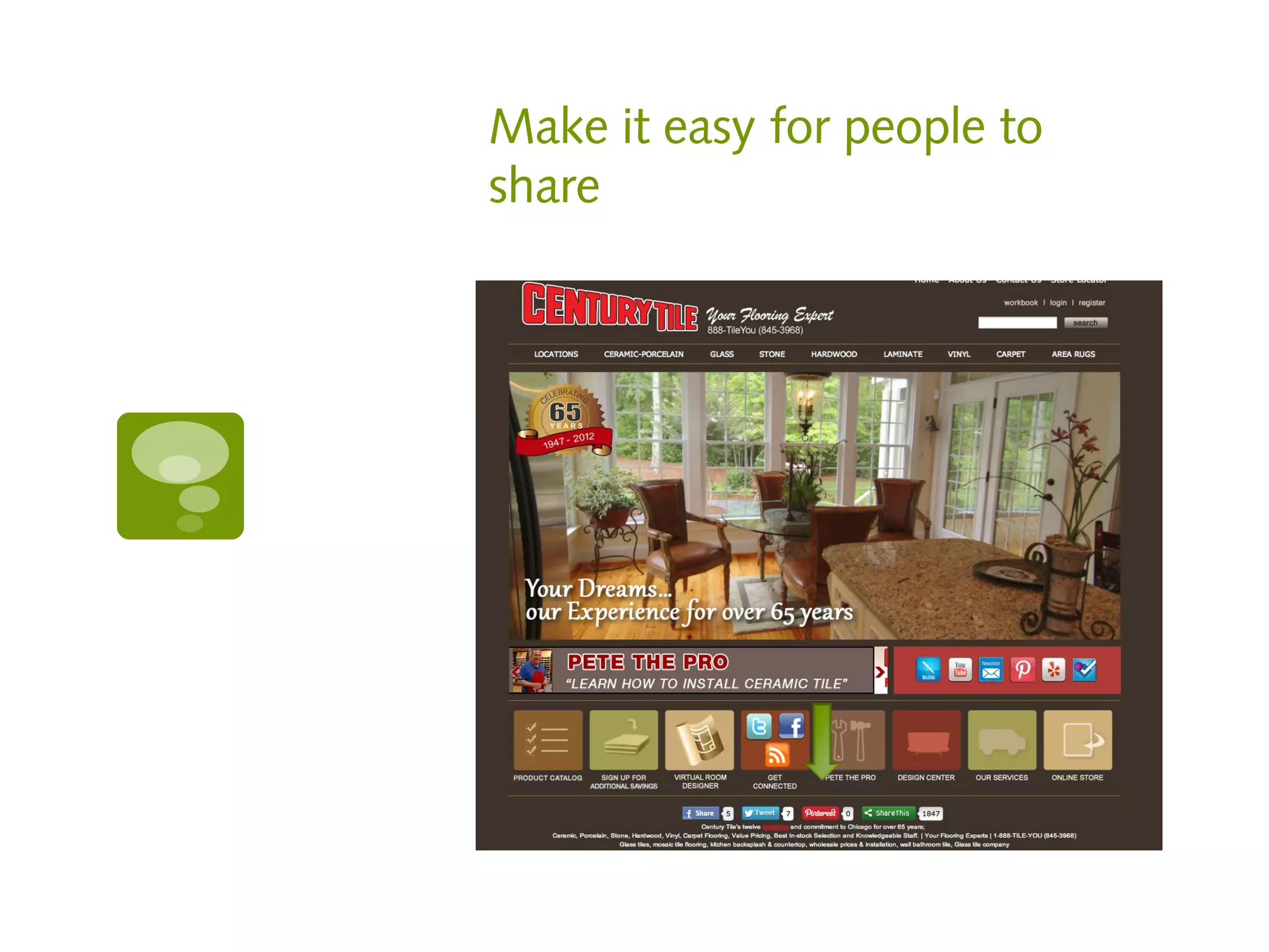 Make it easy for people to
share
 