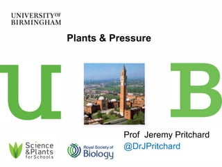 Prof Jeremy Pritchard
@DrJPritchard
Plants & Pressure
 