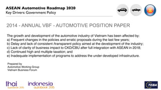 ASEAN Automotive Roadmap 2020
Key Drivers:Volkswagen Group
 