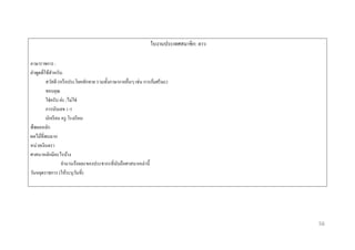 ใบงานประเทศสมาชิก: ลาว
ภาษาราชการ :
คาพูดที่ใช้สาหรับ:
สวัสดี (หรื อประโยคทักทาย รวมทั้งภาษากายอื่นๆ เช่น การก้มศรี ษะ)
ขอบคุณ
ใช่ครับ ค่ะ /ไม่ใช่
การนับเลข 1-5
นักเรี ยน ครู โรงเรี ยน
พืชผลหลัก
ผลไม้ที่พบมาก
หน่วยเงินตรา
ศาสนาหลักมีอะไรบ้าง
จานวนร้อยละของประชากรที่นบถือศาสนาเหล่านี้
ั
วันหยุดราชการ (ให้ระบุวนที่)
ั

56

 