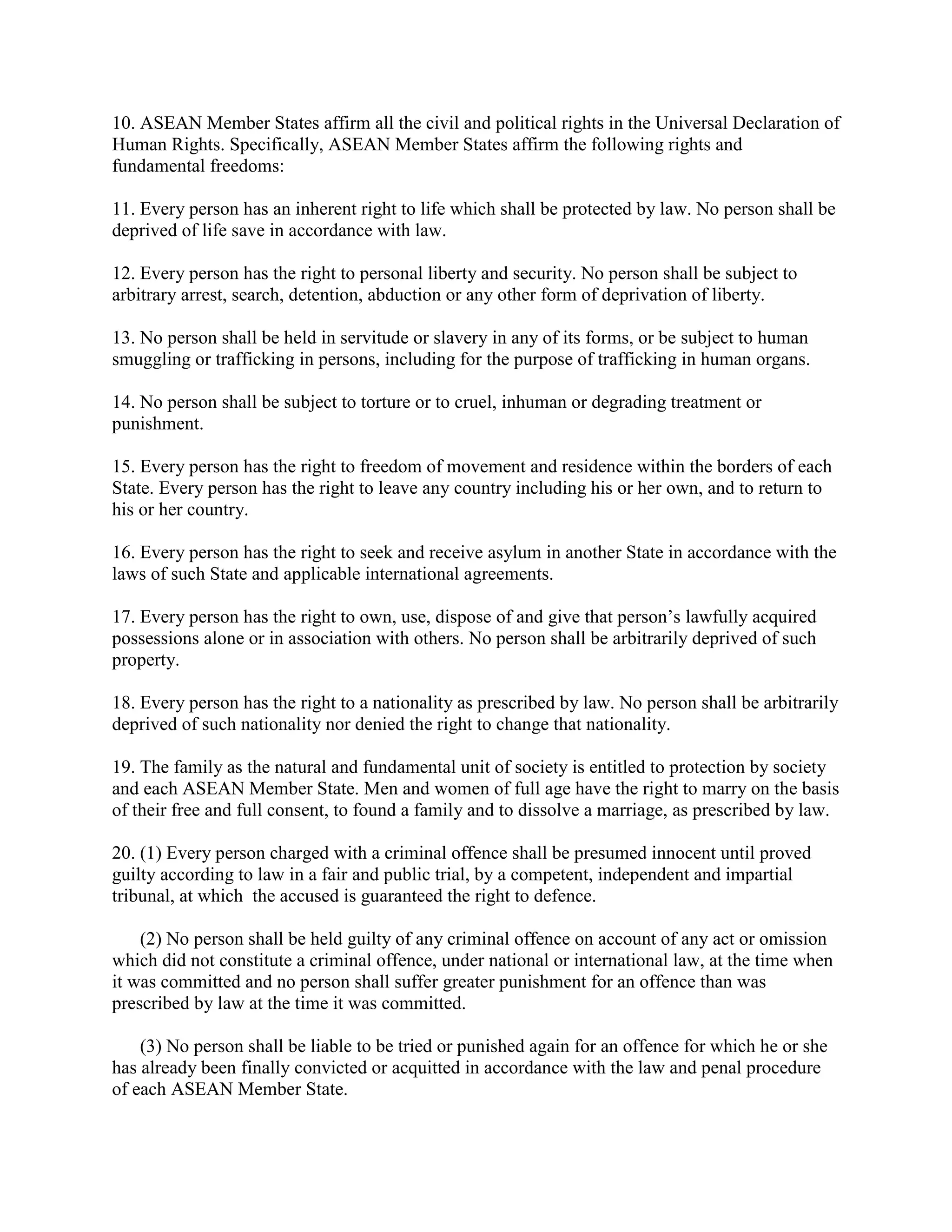 Asean human rights declaration | PDF