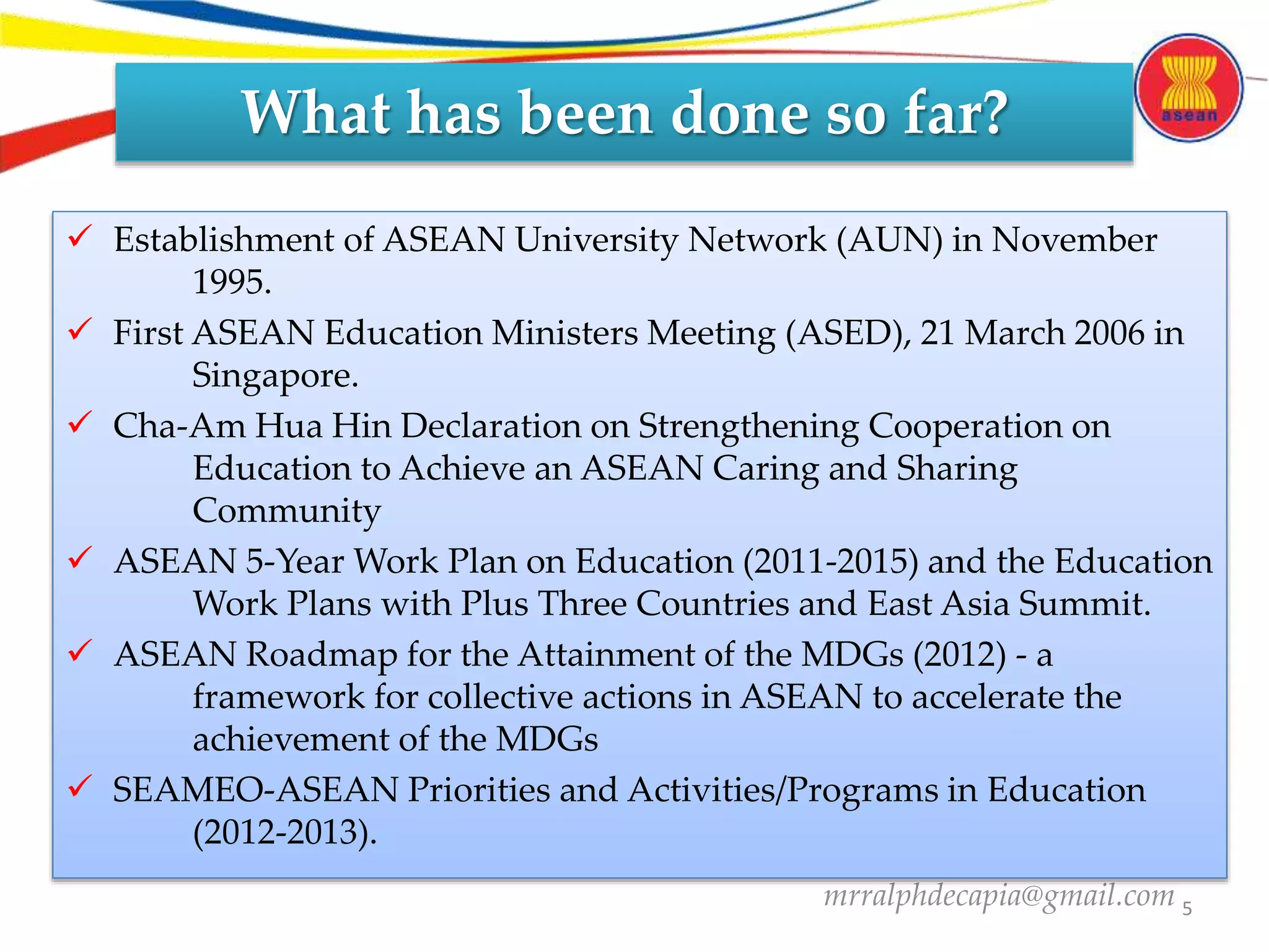 ASEAN Integration: Impacts on Education in the Region | PPTX