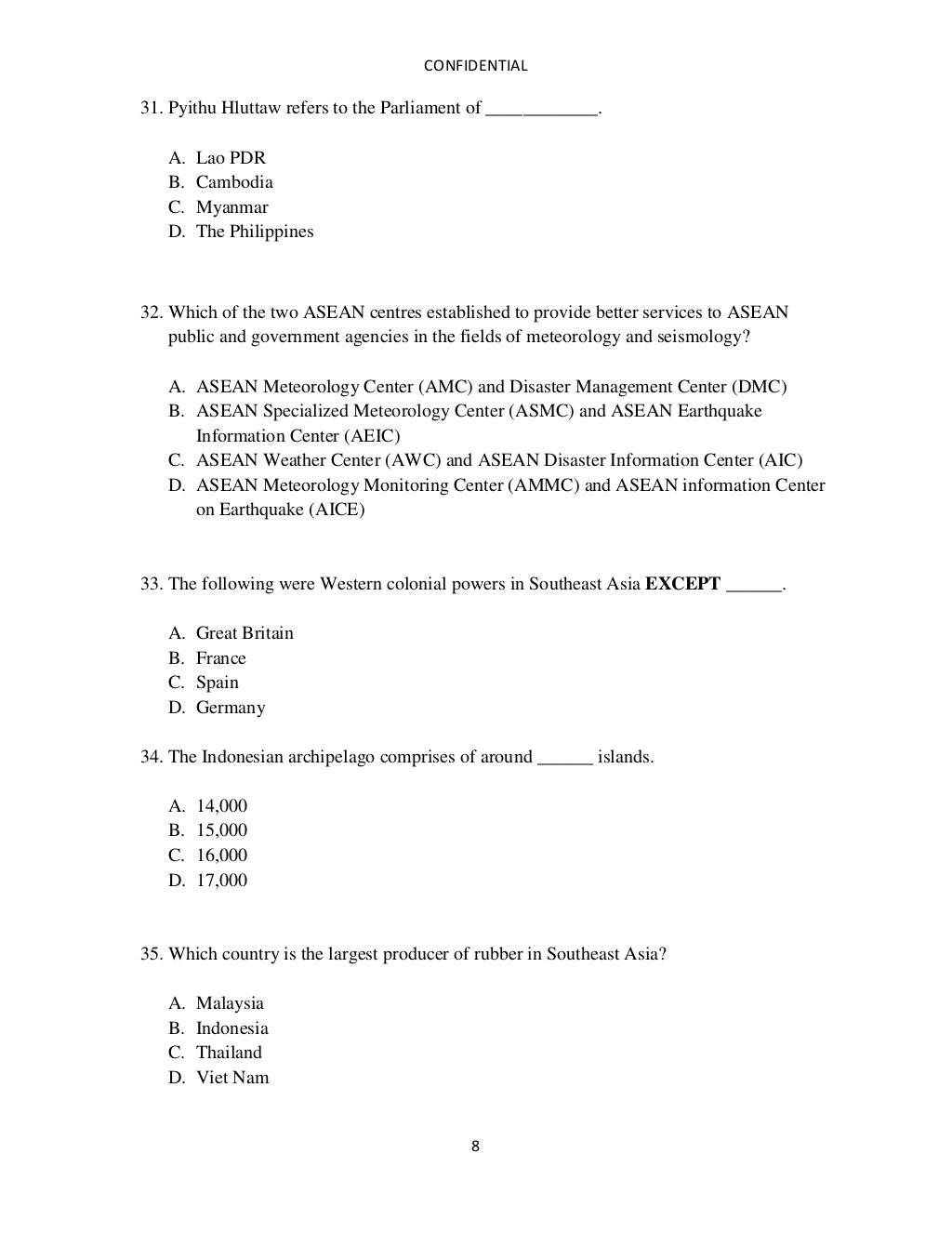 Asean quiz question preliminary 2014