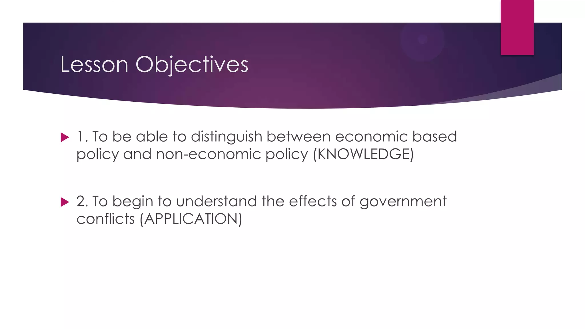 As economics conflicting government objectives | PPT