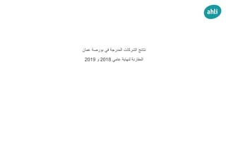 1
‫عمان‬ ‫بورصة‬ ‫في‬ ‫المدرجة‬ ‫الشركات‬ ‫نتائج‬
‫عامي‬ ‫لنهاية‬ ‫المقارنة‬8102‫و‬8102
 