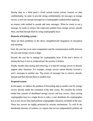 A secure erasure code based cloud storage | DOCX | Data Storage and ...