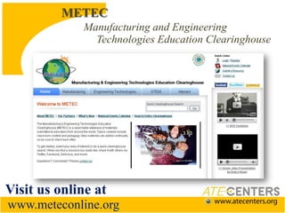   METECManufacturing and Engineering                Technologies Education ClearinghouseVisit us online atwww.meteconline.org