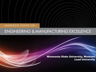 Automated Manufacturing Work-Cell, Rapid Prototyping/Reverse Engineering, Powder Metallurgy, Material Testing, Optical Metallography, Metrology, Automated ID, Circuits, and Industrial Controls Labs. and  Machine Shop including a BOY Injection Molding Machine.FACULTY & SAMPLE COURSES7 Engaged & Productive Faculty MembersEngagement with ASEE, ASM, SAE, SME22 Journal Papers published and19  Conference Presentations in 2009-10 Weekly Course Format:2        50-minute lectures1       2.5 hour laboratory sessionENGR 3600 Production EngineeringENGR 3650 Production & Tool DesignENGR 3680 Intro. to Quality EngineeringENGR 3700 Mfg. Planning & ControlENGR 4400 Device ControlENGR 4700 Robotics & AutomationENGR 4801 Rapid Prototyping & Reverse Engr.
