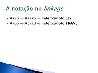  AaBb  AB/ab  heterozigoto CIS
 AaBb  Ab/aB  heterozigoto TRANS
 