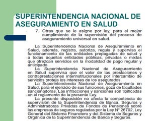 SUPERINTENDENCIA NACIONAL DE
ASEGURAMIENTO EN SALUD
 