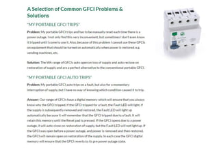 A Selection of Common GFCI Problems and Solutions