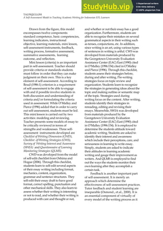 A SELF-ASSESSMENT MODEL IN TEACHING ACADEMIC WRITING FOR INDONESIAN EFL ...