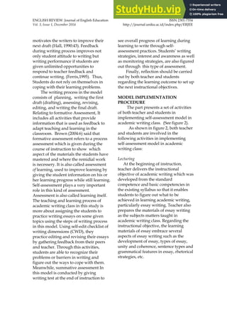 A SELF-ASSESSMENT MODEL IN TEACHING ACADEMIC WRITING FOR INDONESIAN EFL ...