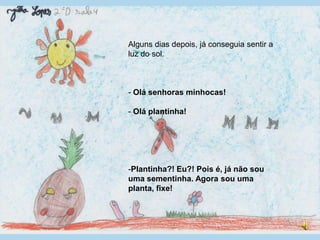 Alguns dias depois, já conseguia sentir a luz do sol. Olá senhoras minhocas!