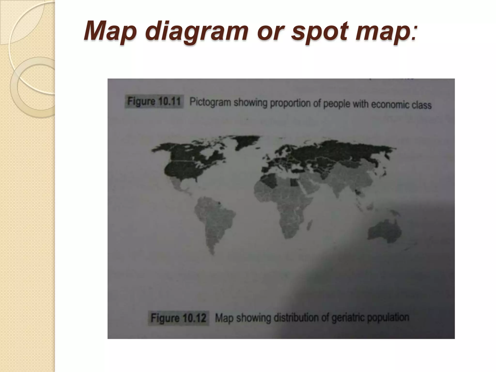 Map diagram or spot map:

 