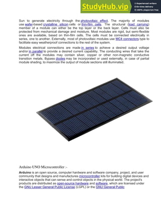 A Seminar Project Report ARDUINO BASED SOLAR TRACKING SYSTEM | PDF
