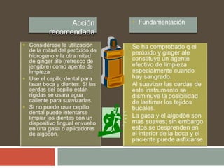 Acción
recomendada
 Fundamentación
 